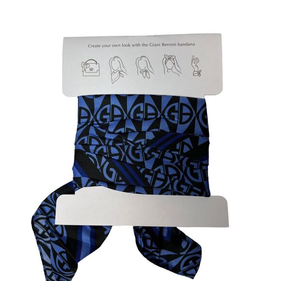 Giani Bernini Bordered Paisley Kite Scarf Blue New - Picture 4 of 7